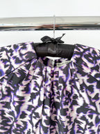 Balenciaga Purple Leopard Print Sleeveless Blouse