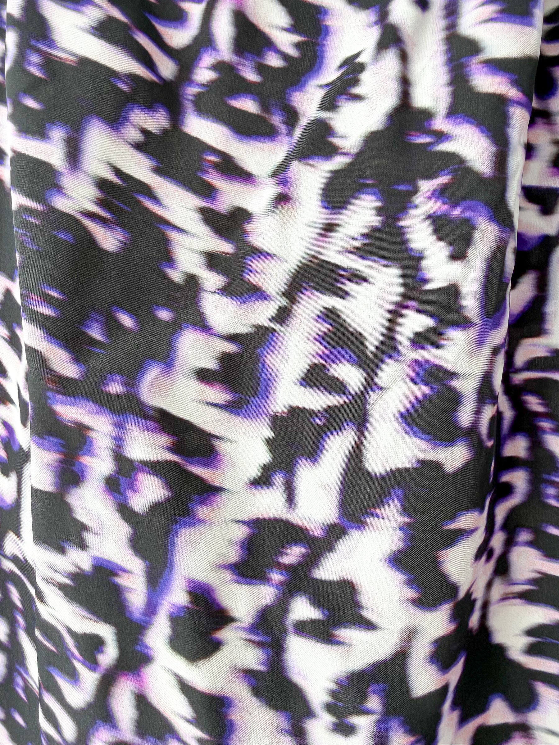 Balenciaga Purple Leopard Print Sleeveless Blouse