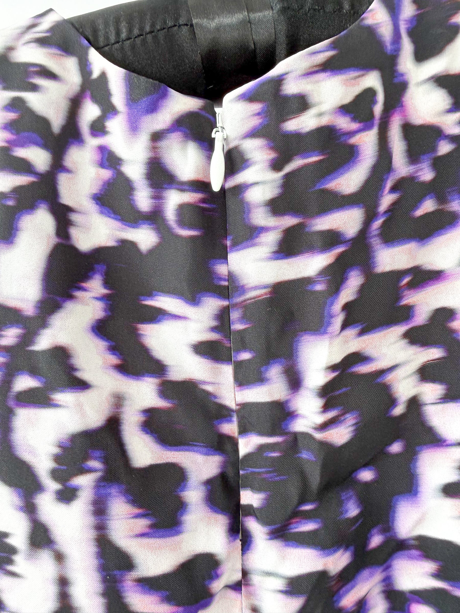 Balenciaga Purple Leopard Print Sleeveless Blouse