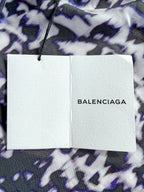 Balenciaga Purple Leopard Print Sleeveless Blouse