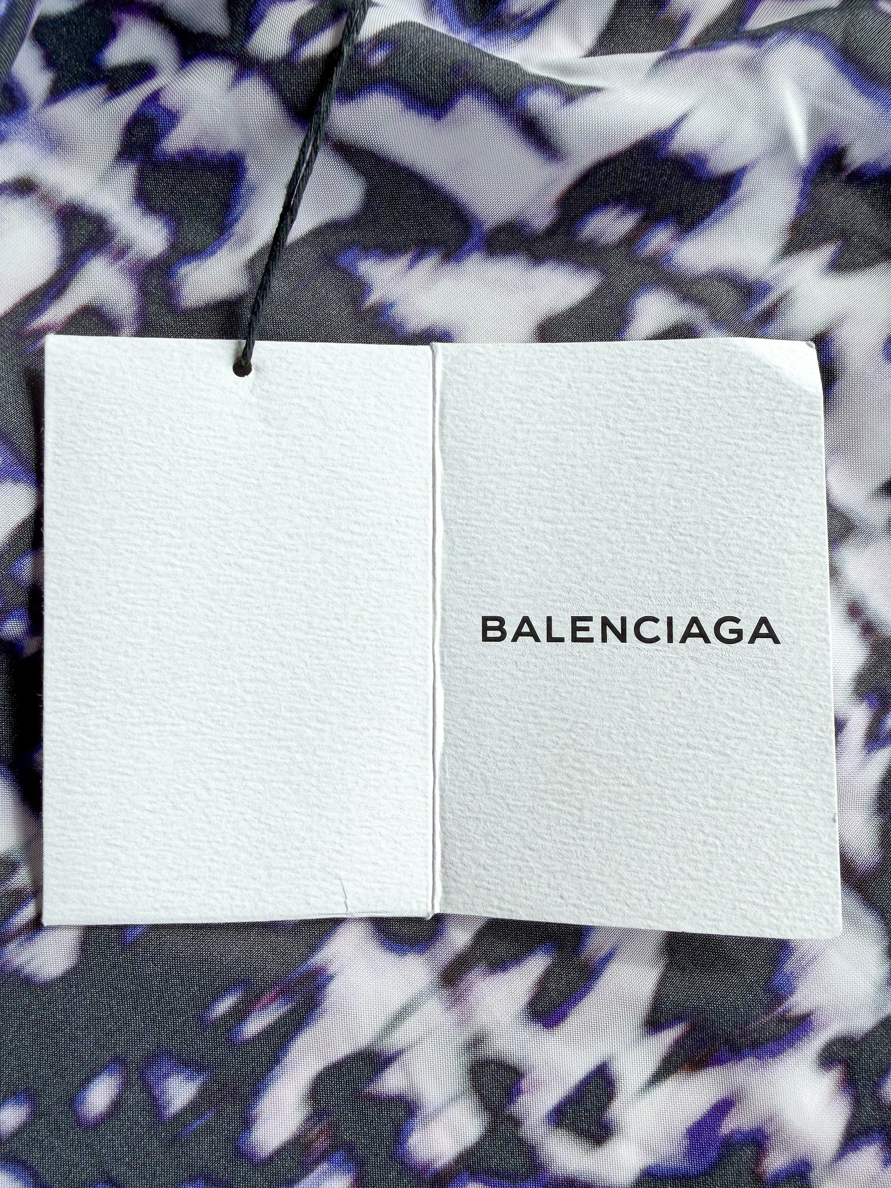 Balenciaga Purple Leopard Print Sleeveless Blouse