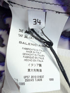Balenciaga clothing tag with size label on a garment