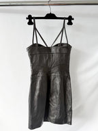 Versus Versace + Anthony Vaccarello Cutout Studded Leather Mini Dress