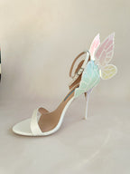 Sophia Webster Butterfly Soft Pastel Gradient Off-White Chiara Heeled Sandals