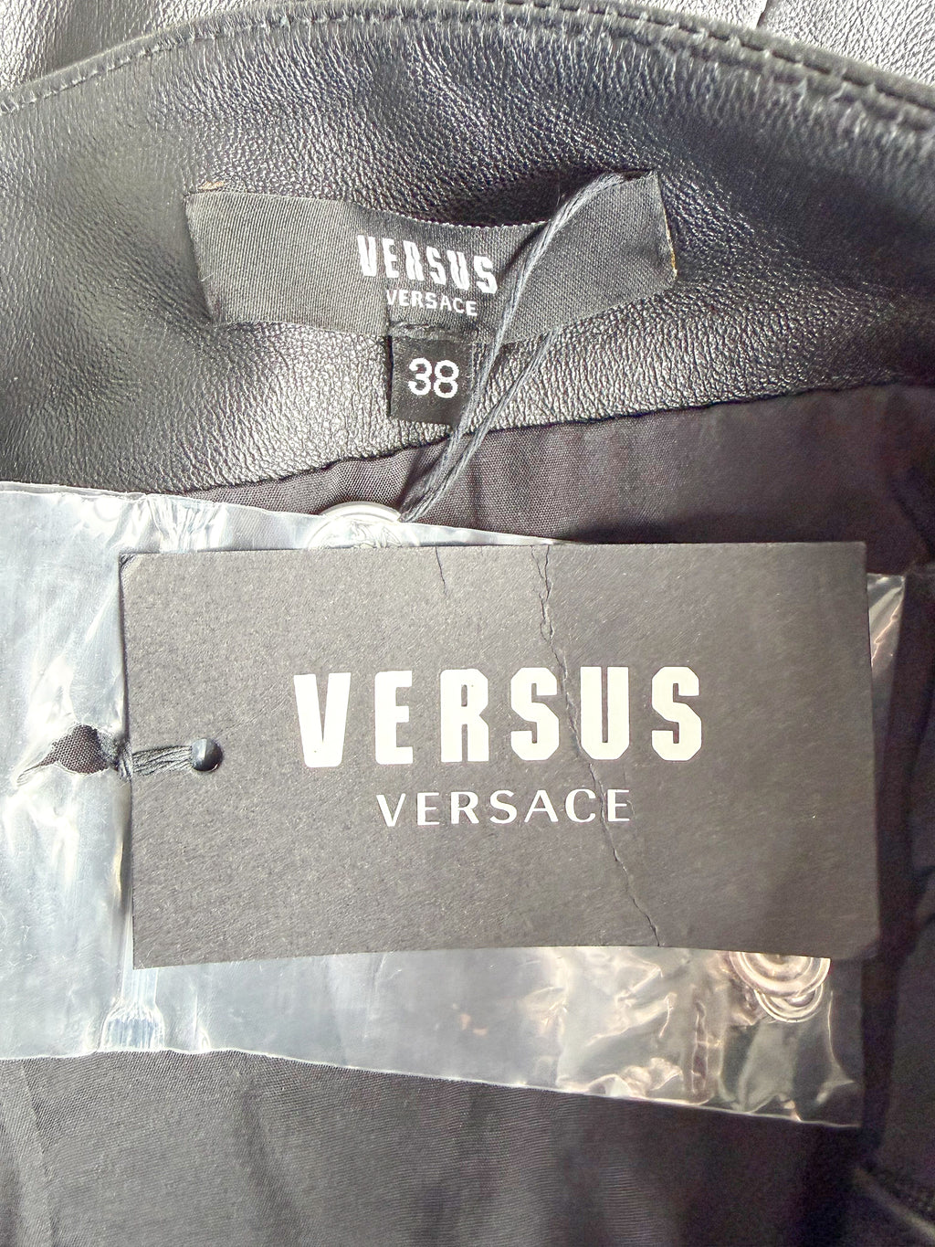 Versus Versace + Anthony Vaccarello Cutout Studded Leather Mini Dress