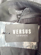 Versus Versace + Anthony Vaccarello Cutout Studded Leather Mini Dress