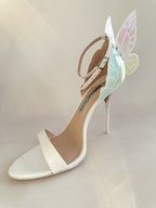 Sophia Webster Butterfly Soft Pastel Gradient Off-White Chiara Heeled Sandals