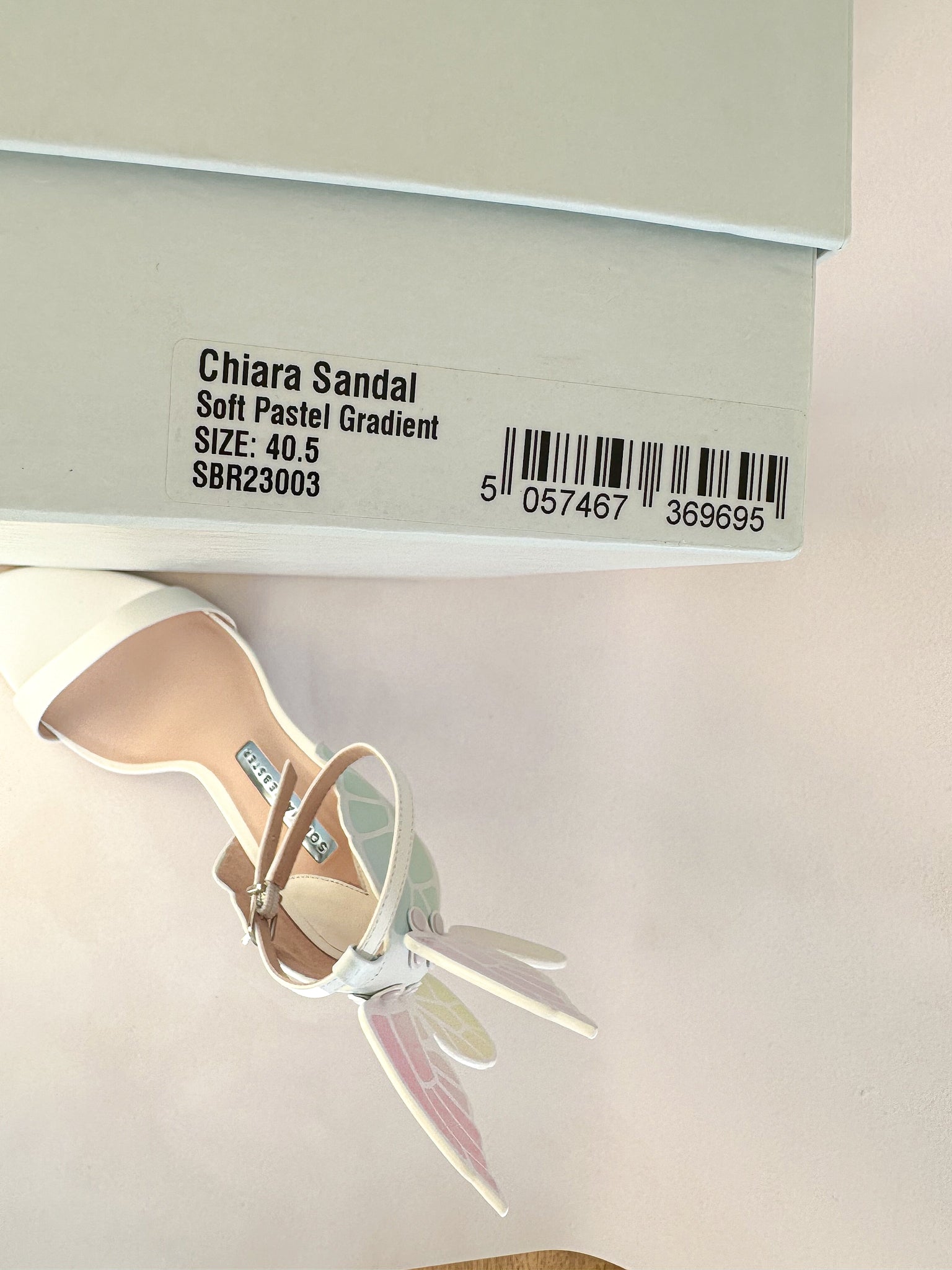 Sophia Webster Butterfly Soft Pastel Gradient Off-White Chiara Heeled Sandals