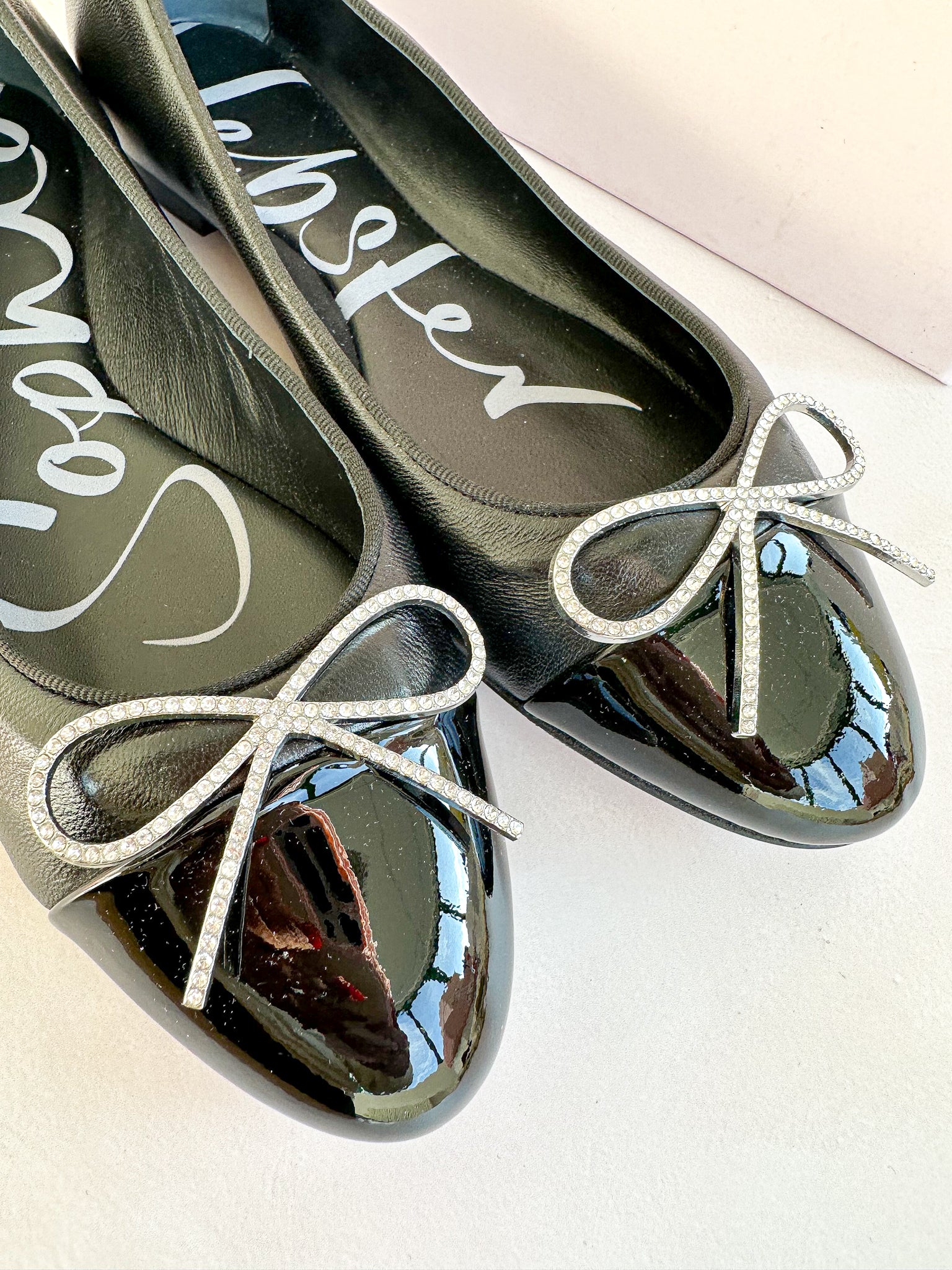 Sophia Webster Black Pirouette Bow Embellished Pump Flats