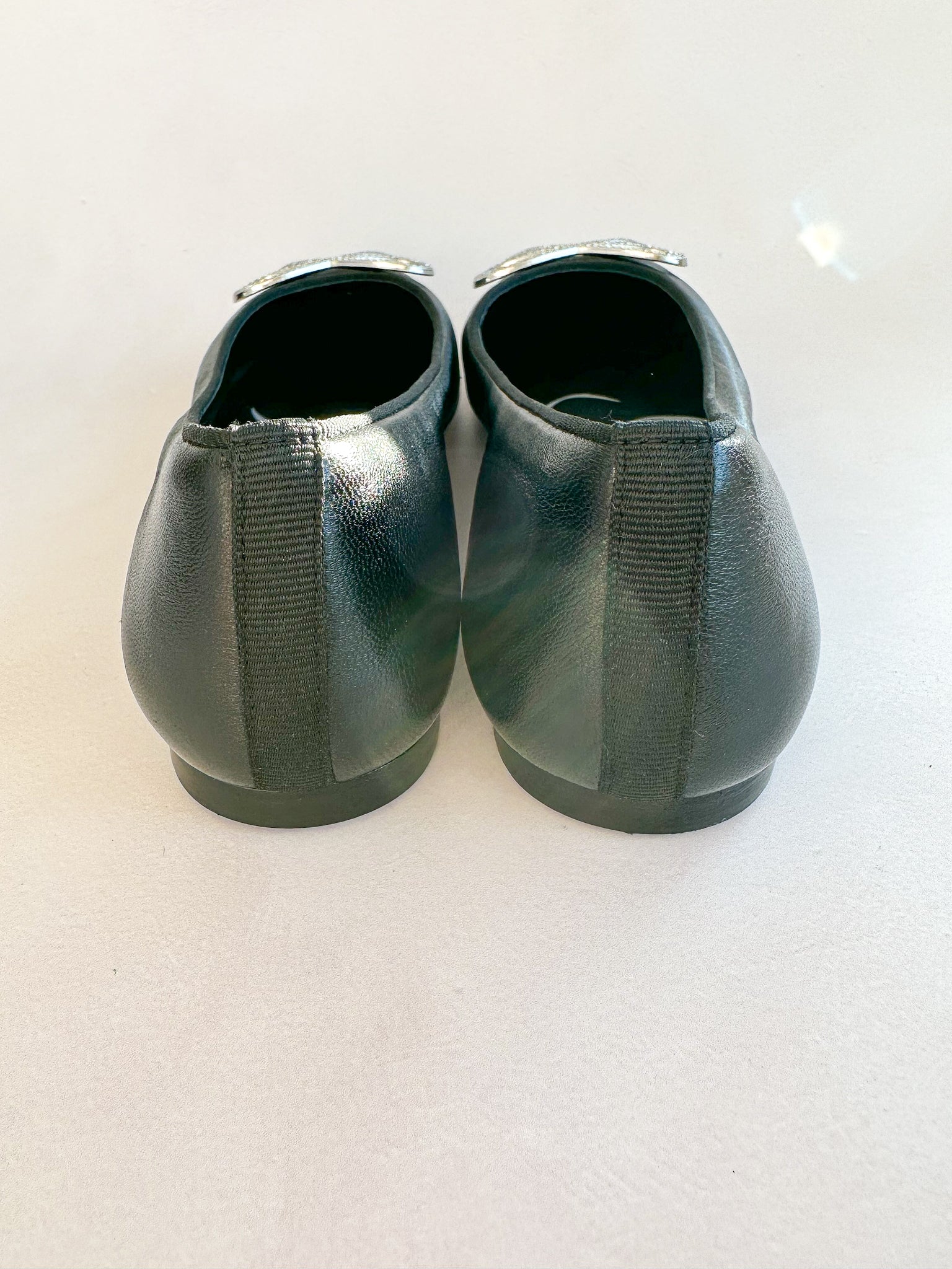 Sophia Webster Black Pirouette Bow Embellished Pump Flats