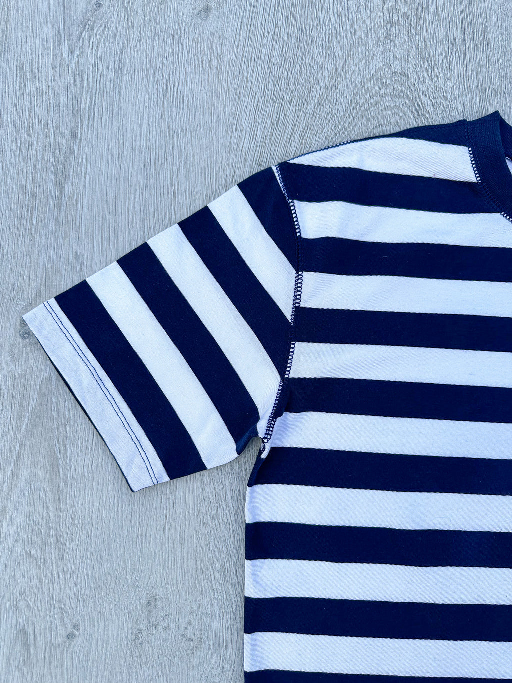 Drake's Navy White Striped Tee Shirt - House Of Huntington