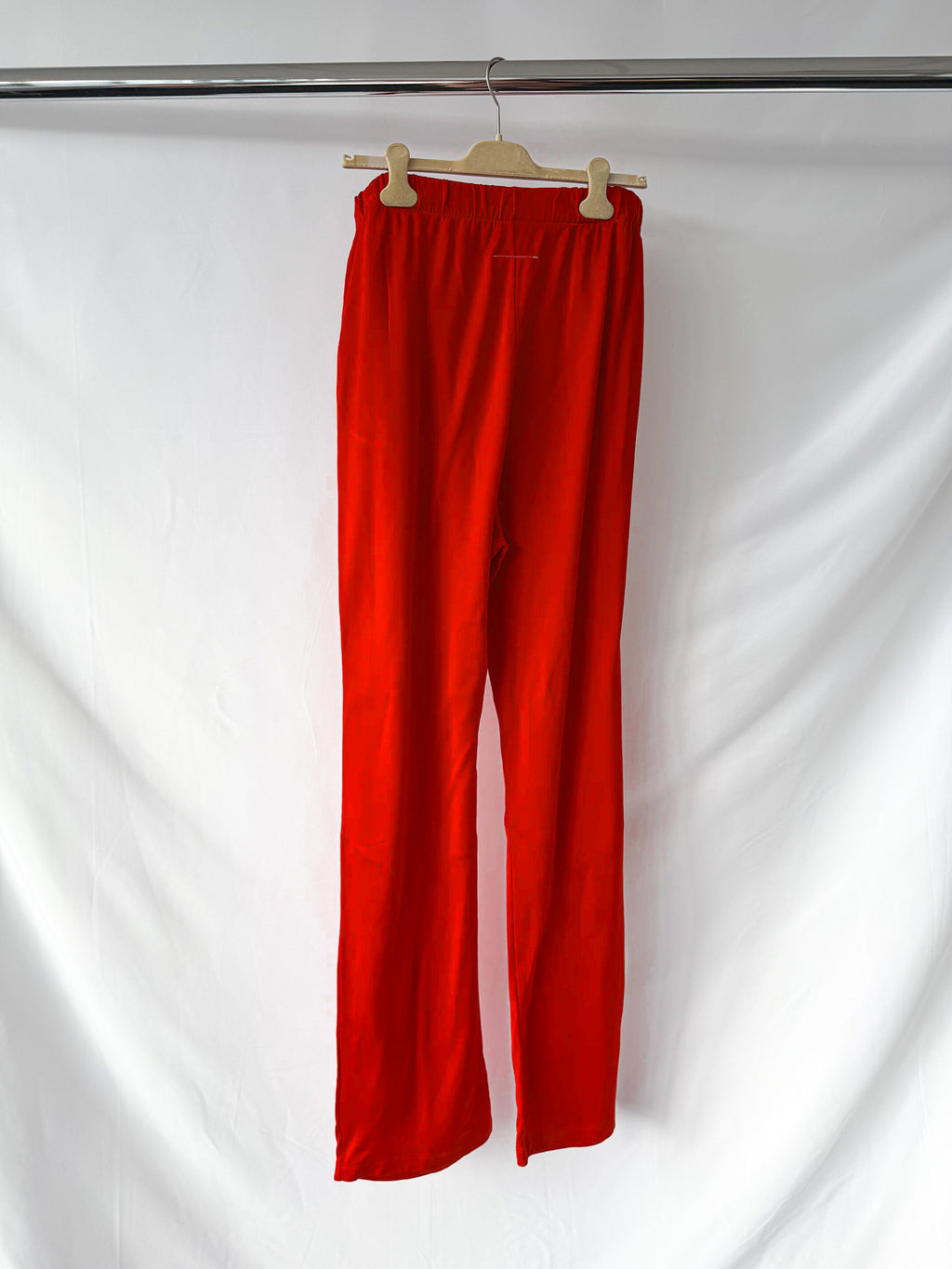 MM6 Maison Margiela Red Elastic Waist Straight Leg Trousers