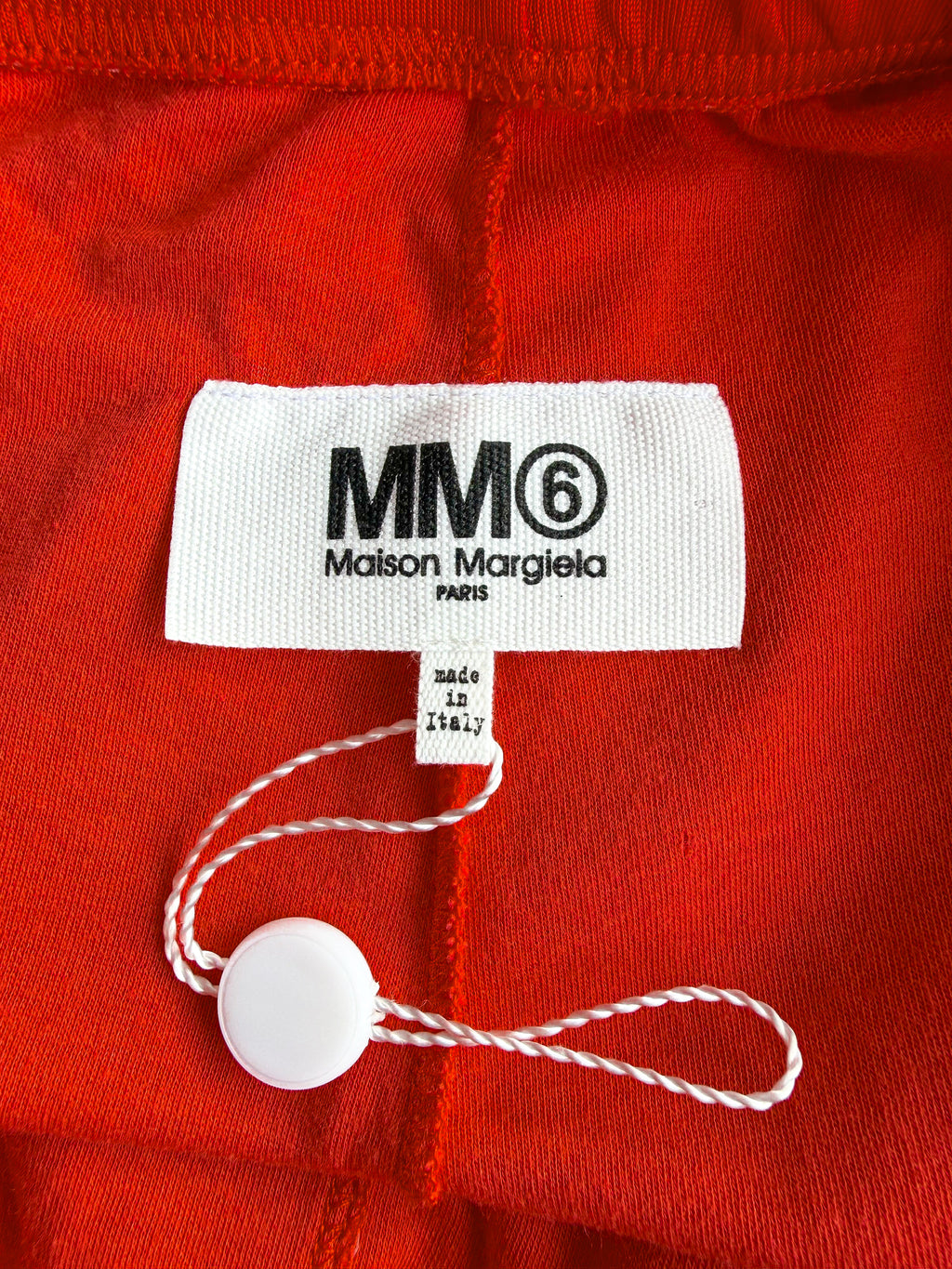 MM6 Maison Margiela Red Elastic Waist Straight Leg Trousers