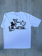 Drake's X Throwing Fits White Print Tee Shirt - House Of Huntington