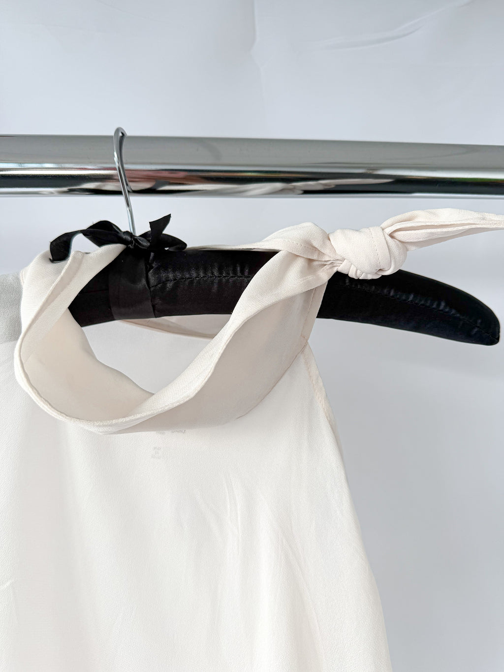 MM6 By Maison Margiela One Sleeve Collared Tie-Up Sheer Cream Blouse