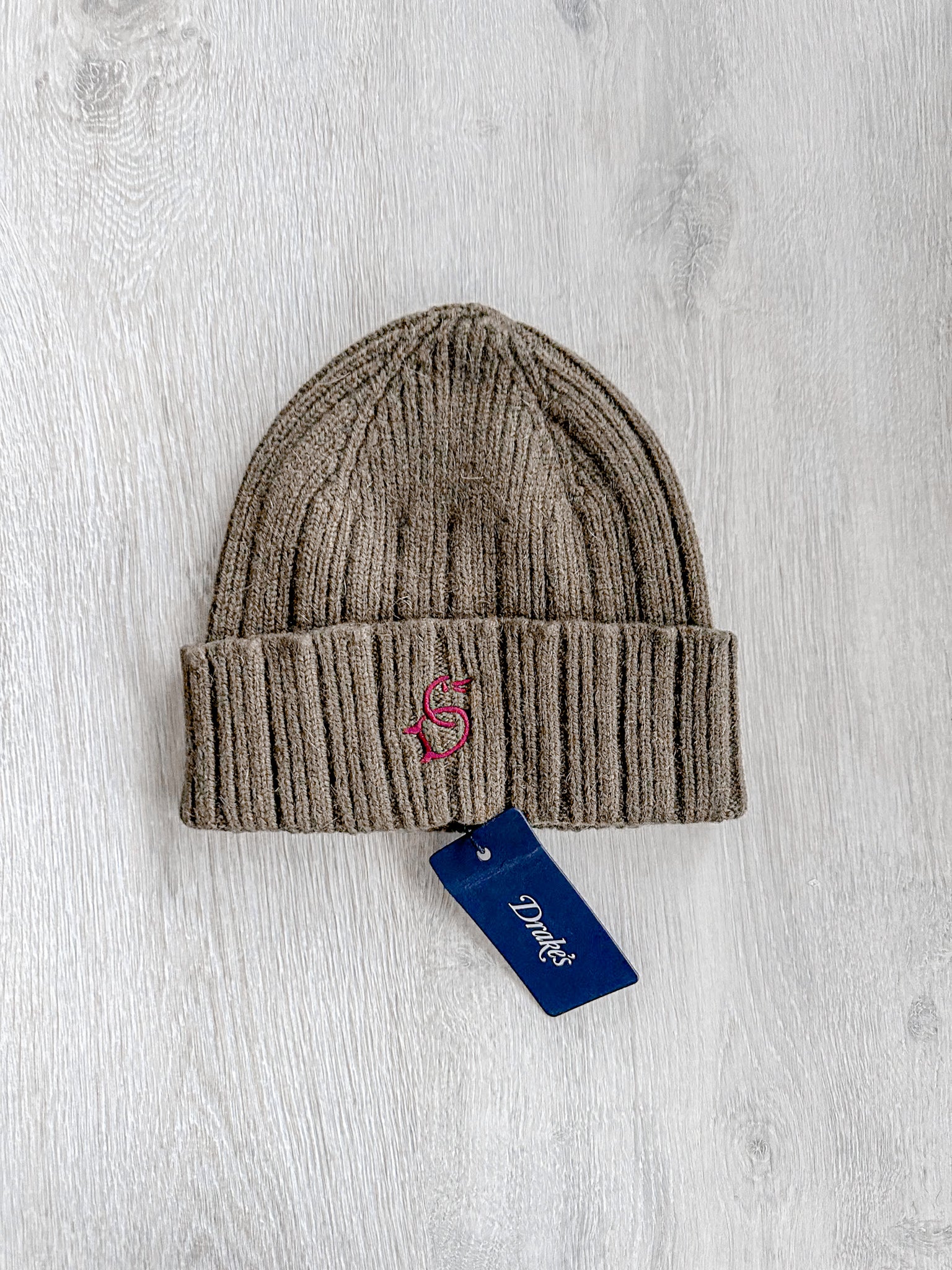 Drake's Olive Green Lambswool Angora Beanie Hat - House Of Huntington