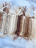 Chloe Jorge Striped Fringed Boho Cashmere Woven Bucket Tote Bag