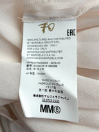 MM6 By Maison Margiela One Sleeve Collared Tie-Up Sheer Cream Blouse