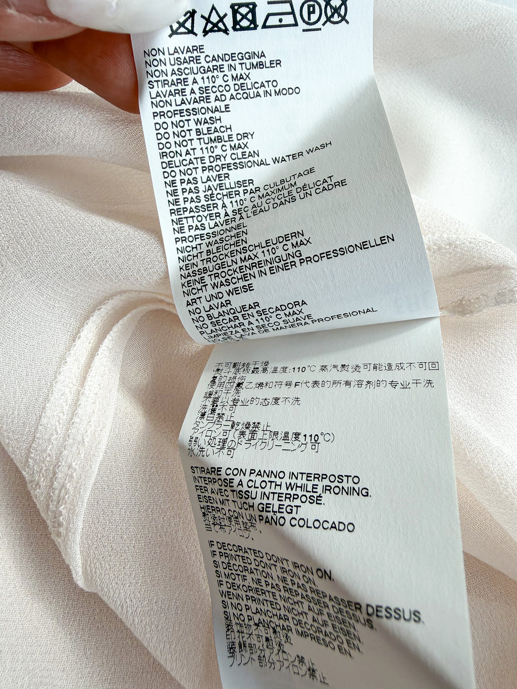 MM6 By Maison Margiela One Sleeve Collared Tie-Up Sheer Cream Blouse
