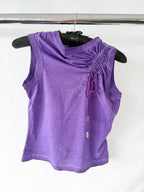 Dsquared2 Purple Ruched Gathered Drawstring Detail Top