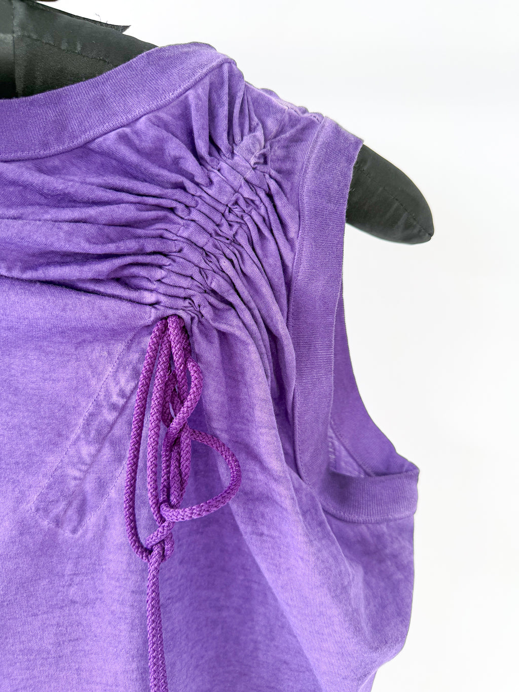 Dsquared2 Purple Ruched Gathered Drawstring Detail Top