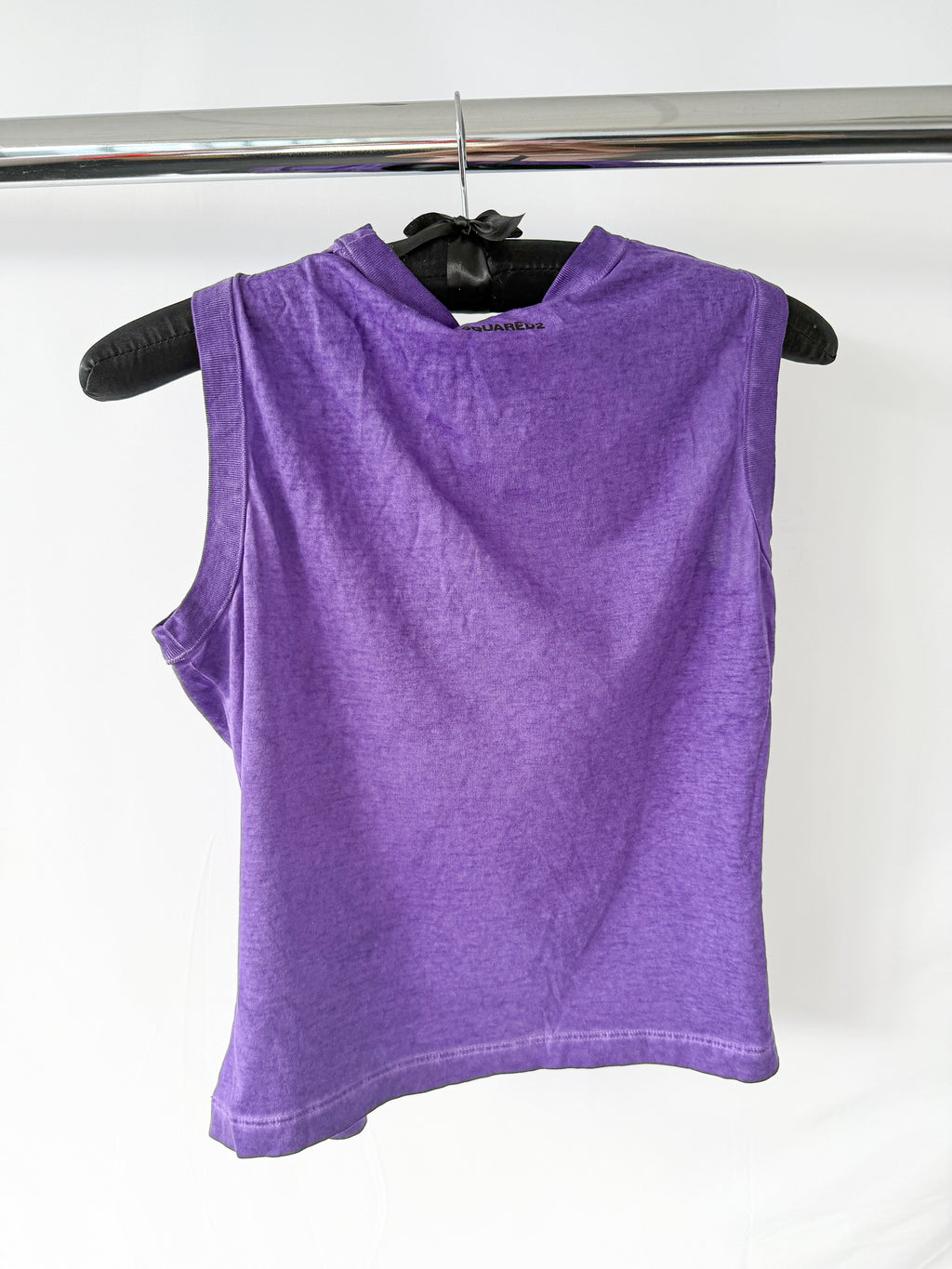 Dsquared2 Purple Ruched Gathered Drawstring Detail Top