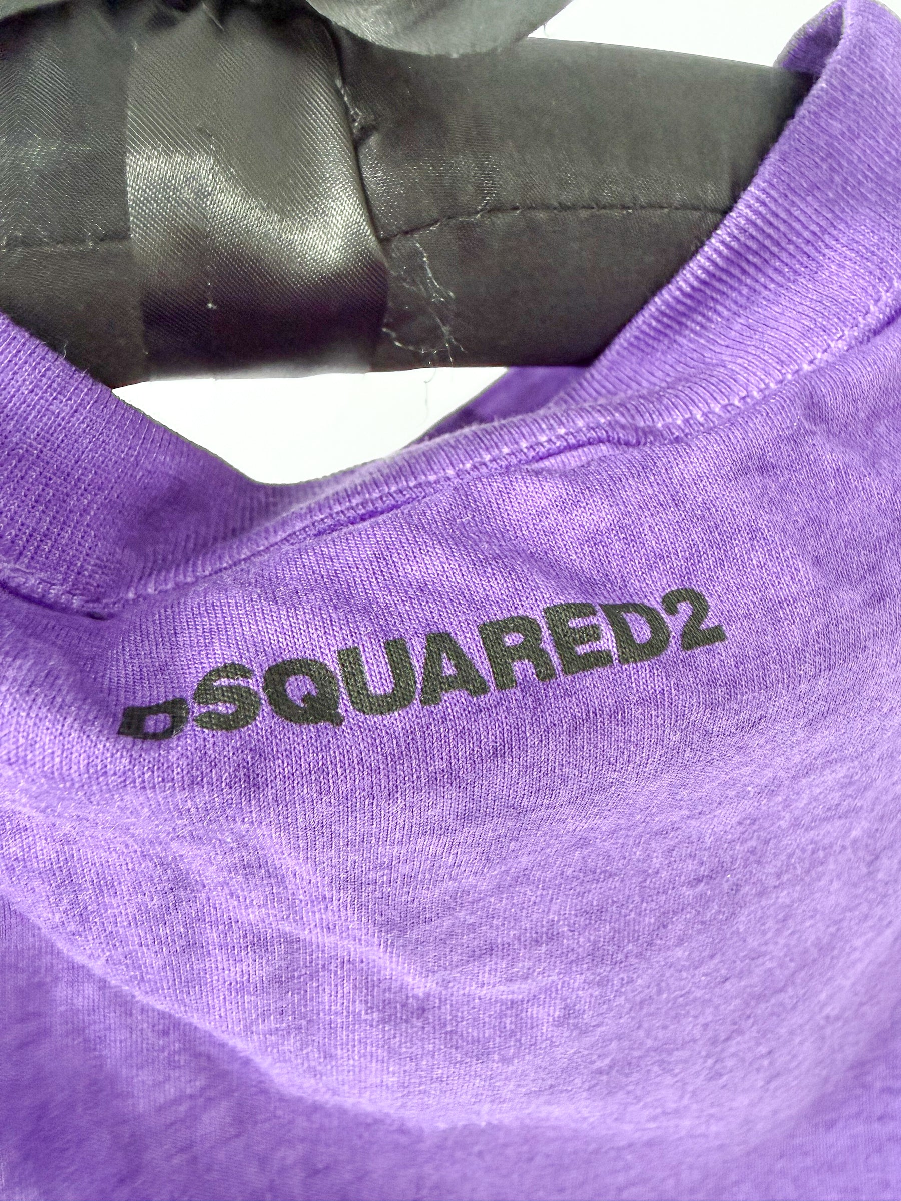 Dsquared2 Purple Ruched Gathered Drawstring Detail Top