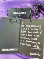 Dsquared2 Purple Ruched Gathered Drawstring Detail Top