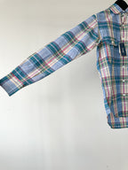 Drake's Linen Cotton Blue Checked Shirt - House Of Huntington