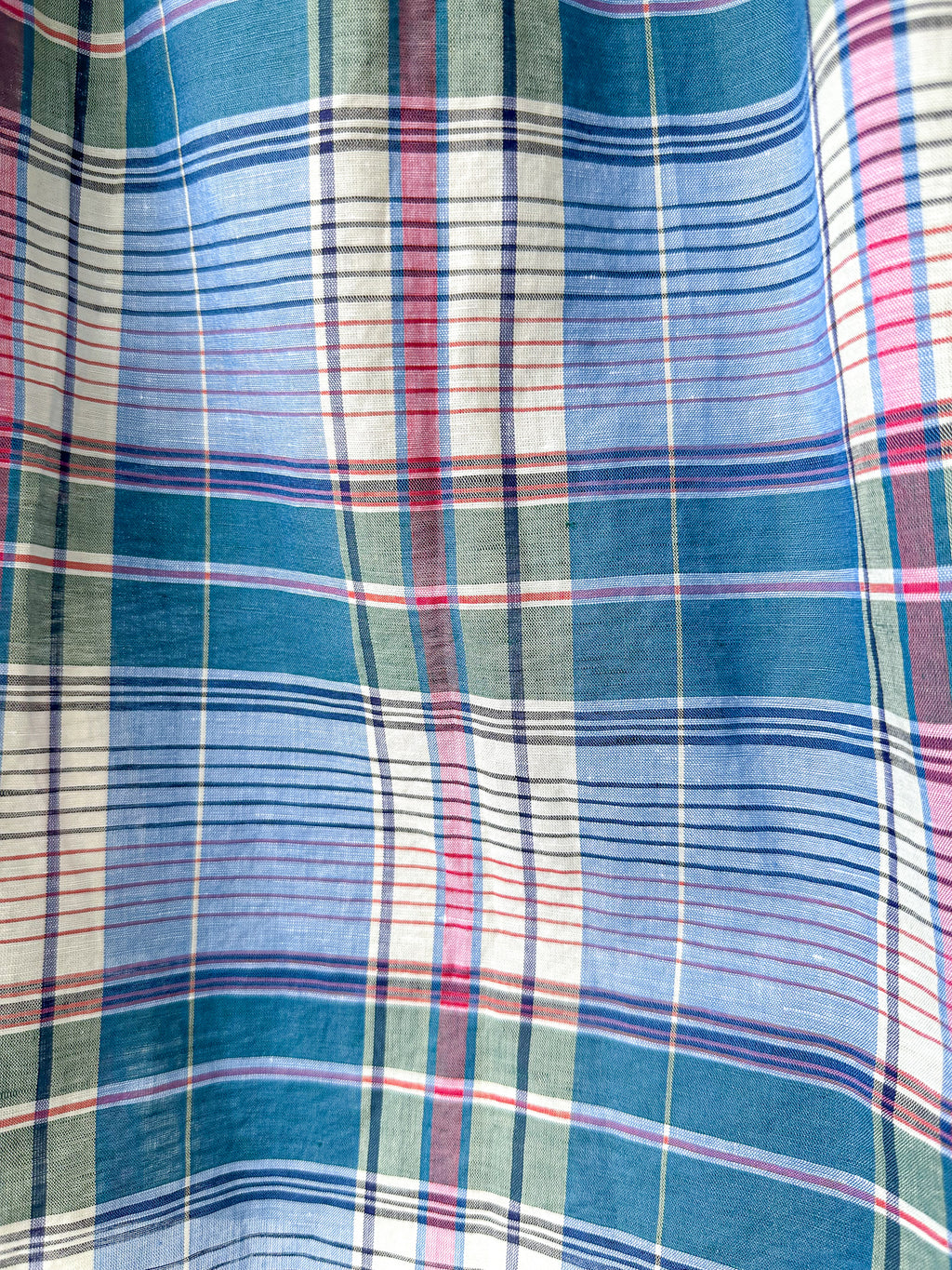 Drake's Linen Cotton Blue Checked Shirt - House Of Huntington
