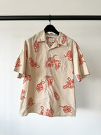 Norse Projects Carsten Print Oatmeal Vintage Inspired Short Sleeved Vacation Shirt - House Of Huntington