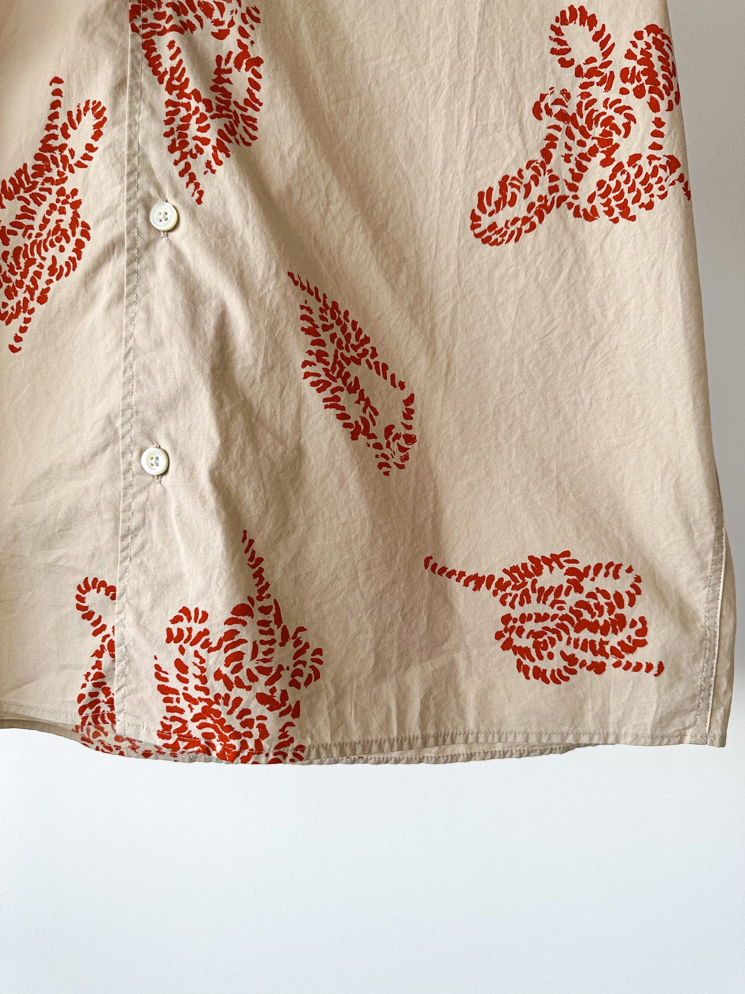 Norse Projects Carsten Print Oatmeal Vintage Inspired Short Sleeved Vacation Shirt - House Of Huntington