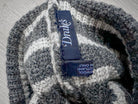 Drake's Grey Striped Lambswool Beanie Hat - House Of Huntington