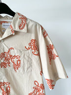 Norse Projects Carsten Print Oatmeal Vintage Inspired Short Sleeved Vacation Shirt - House Of Huntington