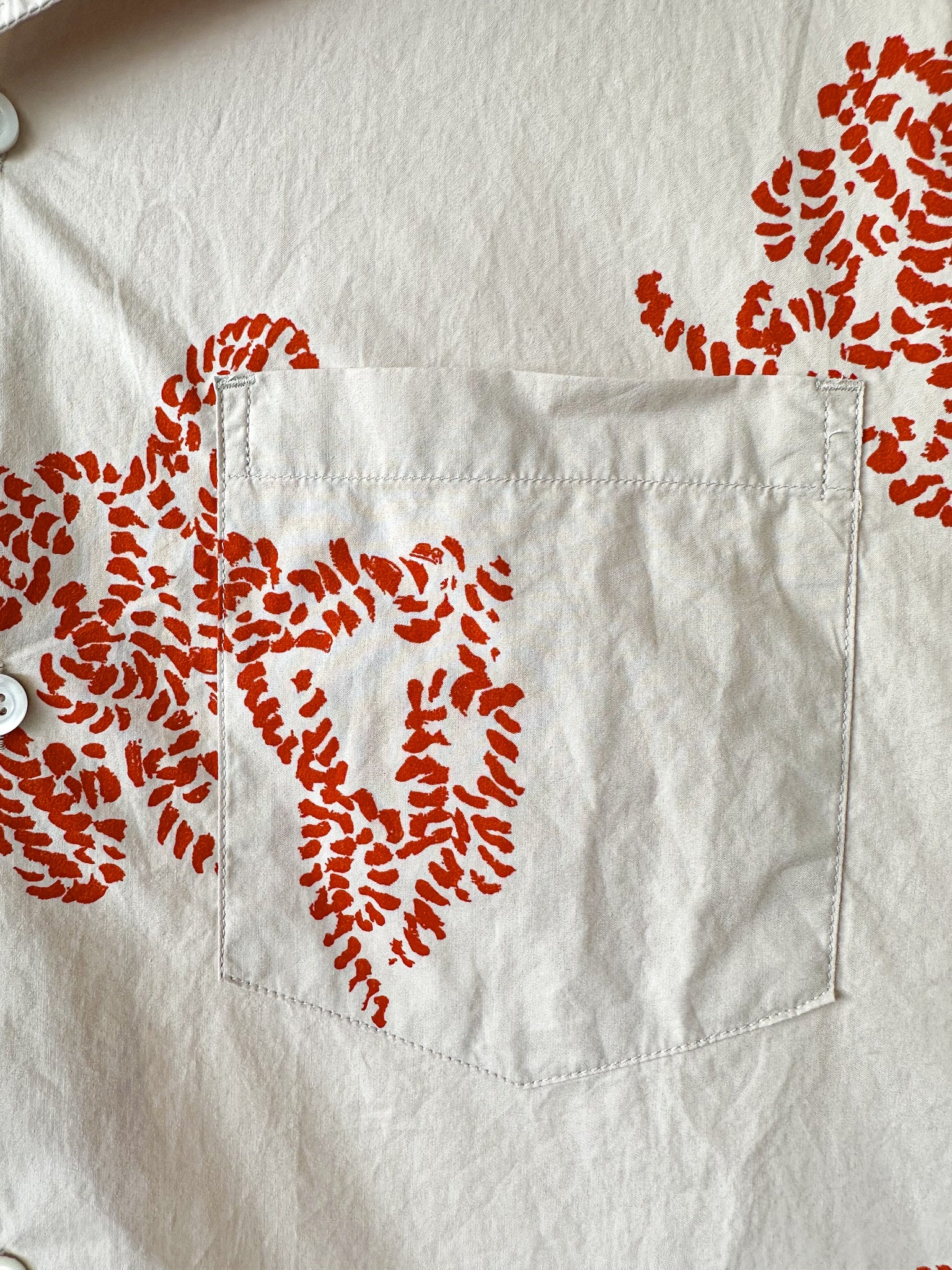 Norse Projects Carsten Print Oatmeal Vintage Inspired Short Sleeved Vacation Shirt - House Of Huntington