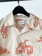 Norse Projects Carsten Print Oatmeal Vintage Inspired Short Sleeved Vacation Shirt - House Of Huntington