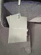 Dolce & Gabbana Black Collared Polo Crop Shirt