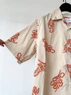 Norse Projects Carsten Print Oatmeal Vintage Inspired Short Sleeved Vacation Shirt - House Of Huntington