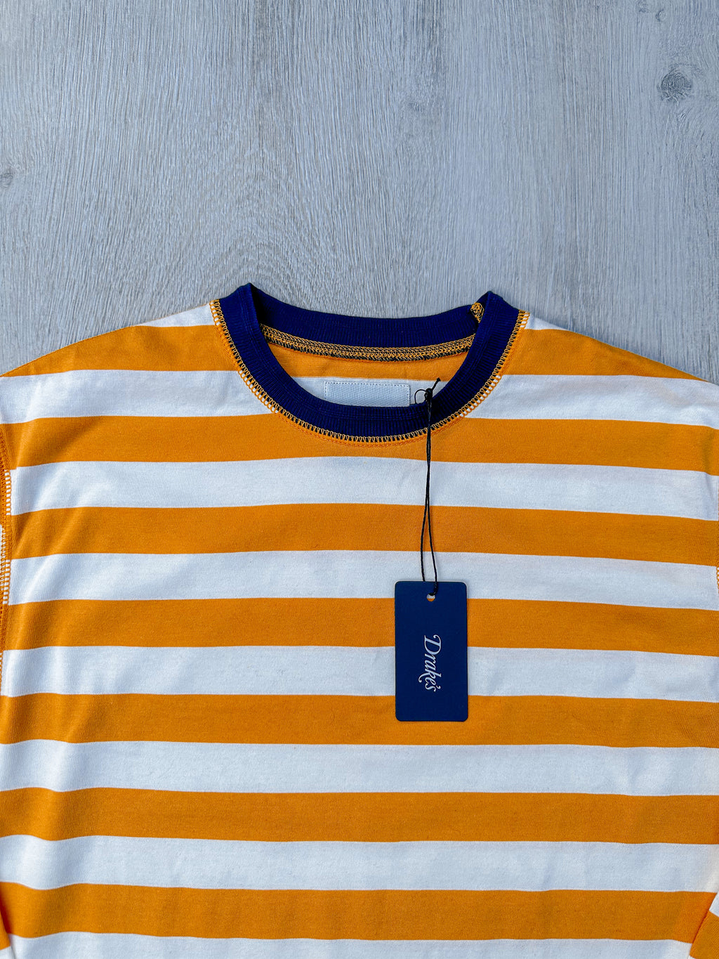 Drake's Mustard Striped Long Sleeve Hiking Tee Shirt - House Of Huntington