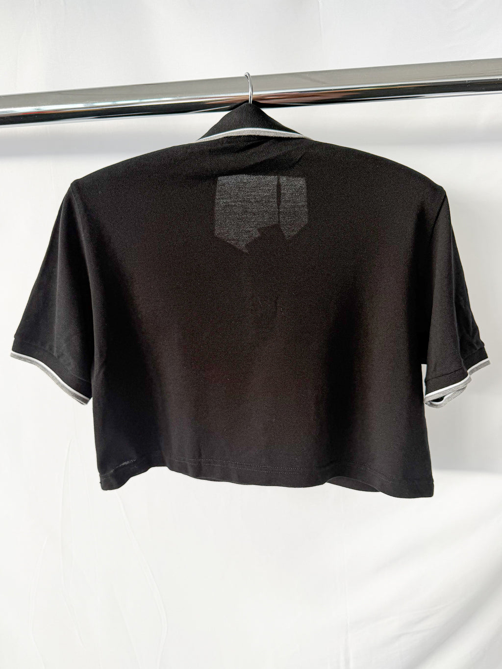 Dolce & Gabbana Black Collared Polo Crop Shirt