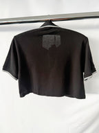 Dolce & Gabbana Black Collared Polo Crop Shirt
