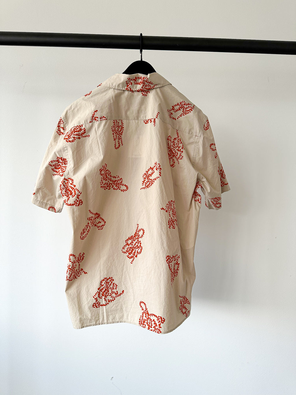 Norse Projects Carsten Print Oatmeal Vintage Inspired Short Sleeved Vacation Shirt - House Of Huntington
