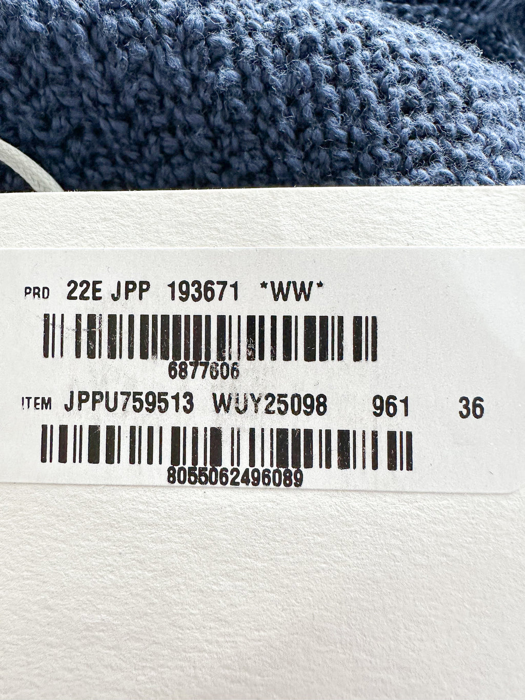 Robe longue rayée en maille crochetée bleu marine Jil Sander