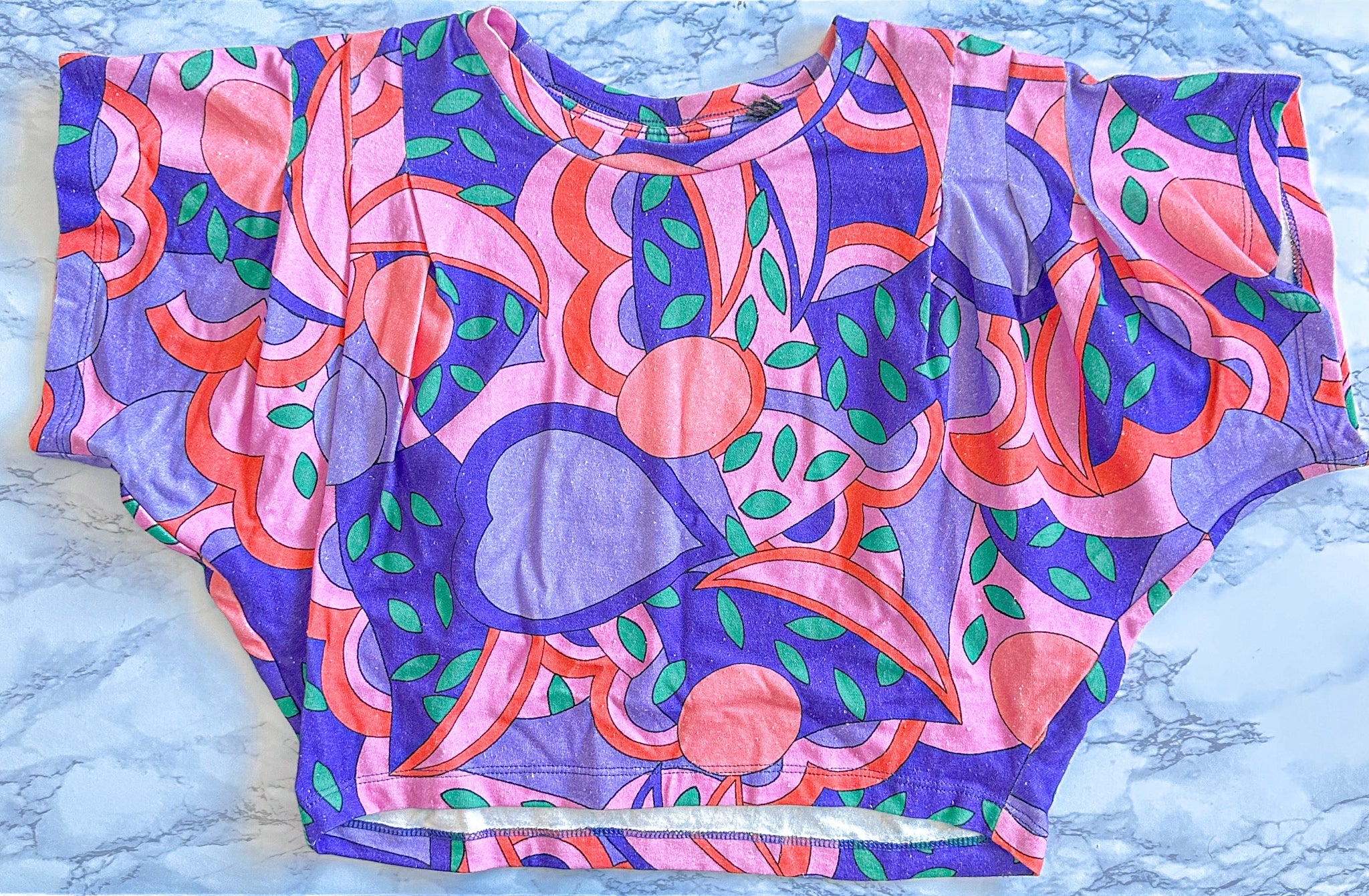 Isabel Marant Zinalia Pink Graphic Abstract Print Cotton Crop Top