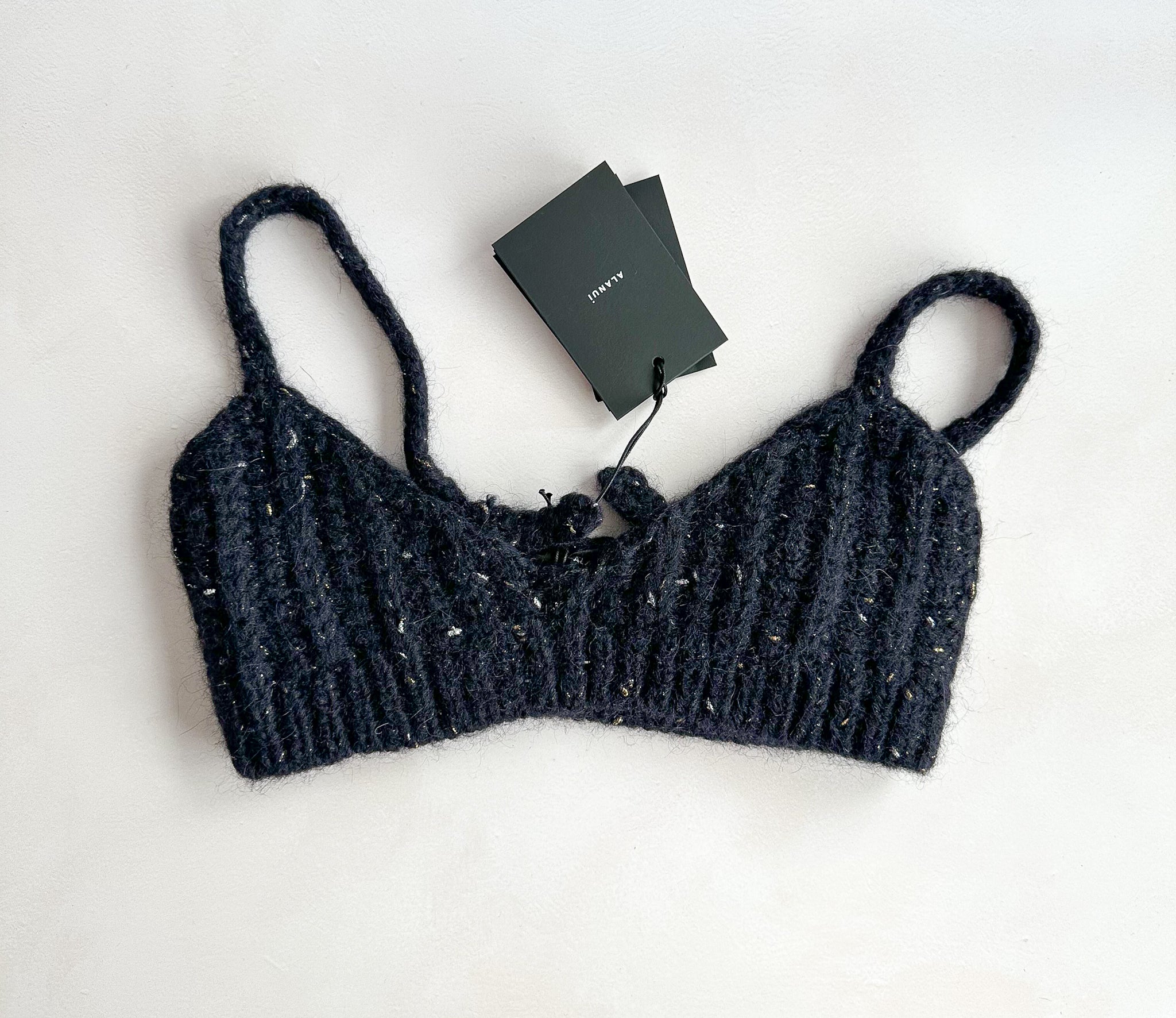 Alanui Midnight Blue Knit The Astral Bra Crop Top