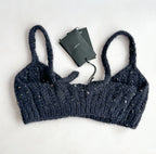 Alanui Midnight Blue Knit The Astral Bra Crop Top