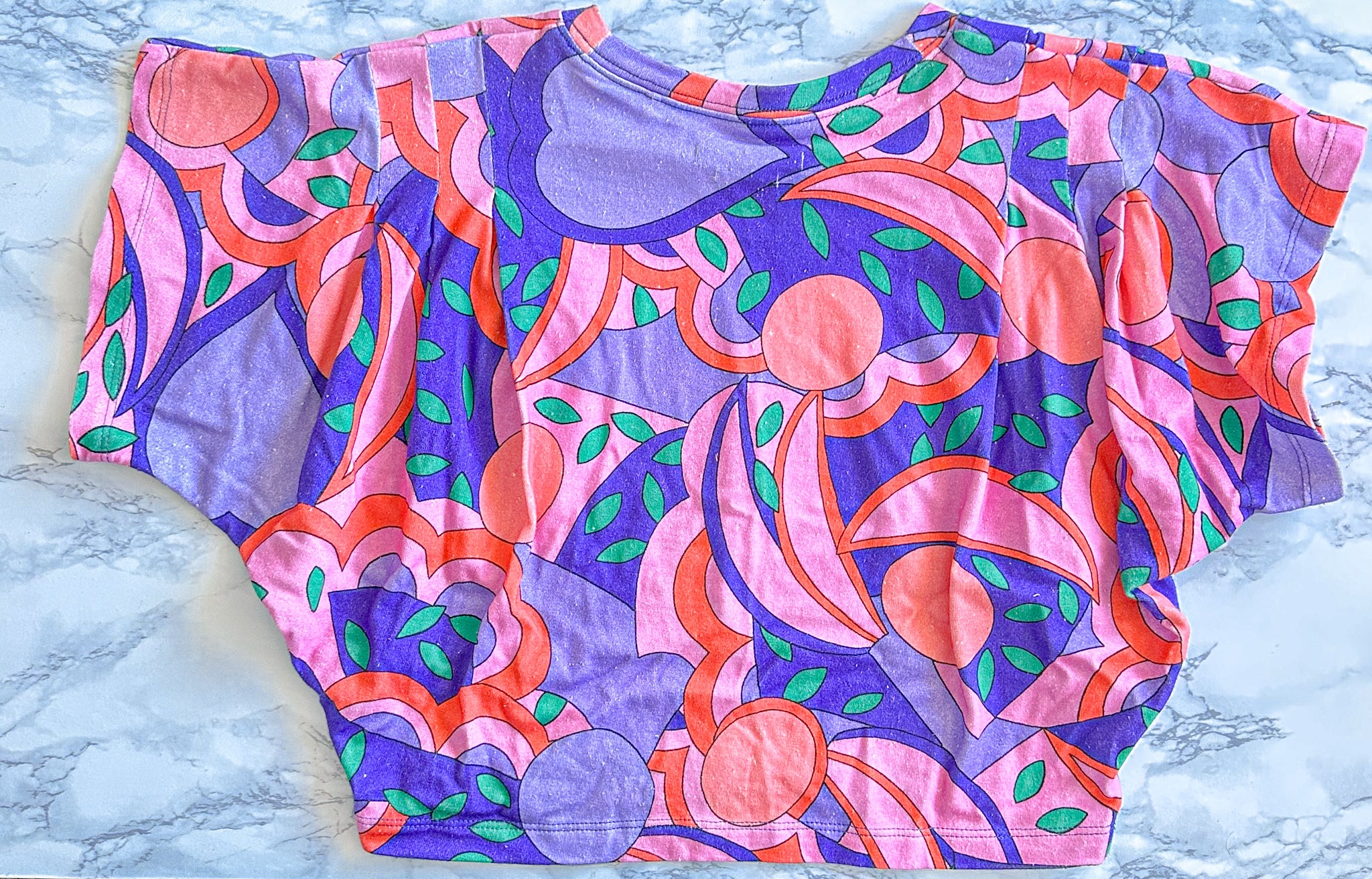 Isabel Marant Zinalia Pink Graphic Abstract Print Cotton Crop Top