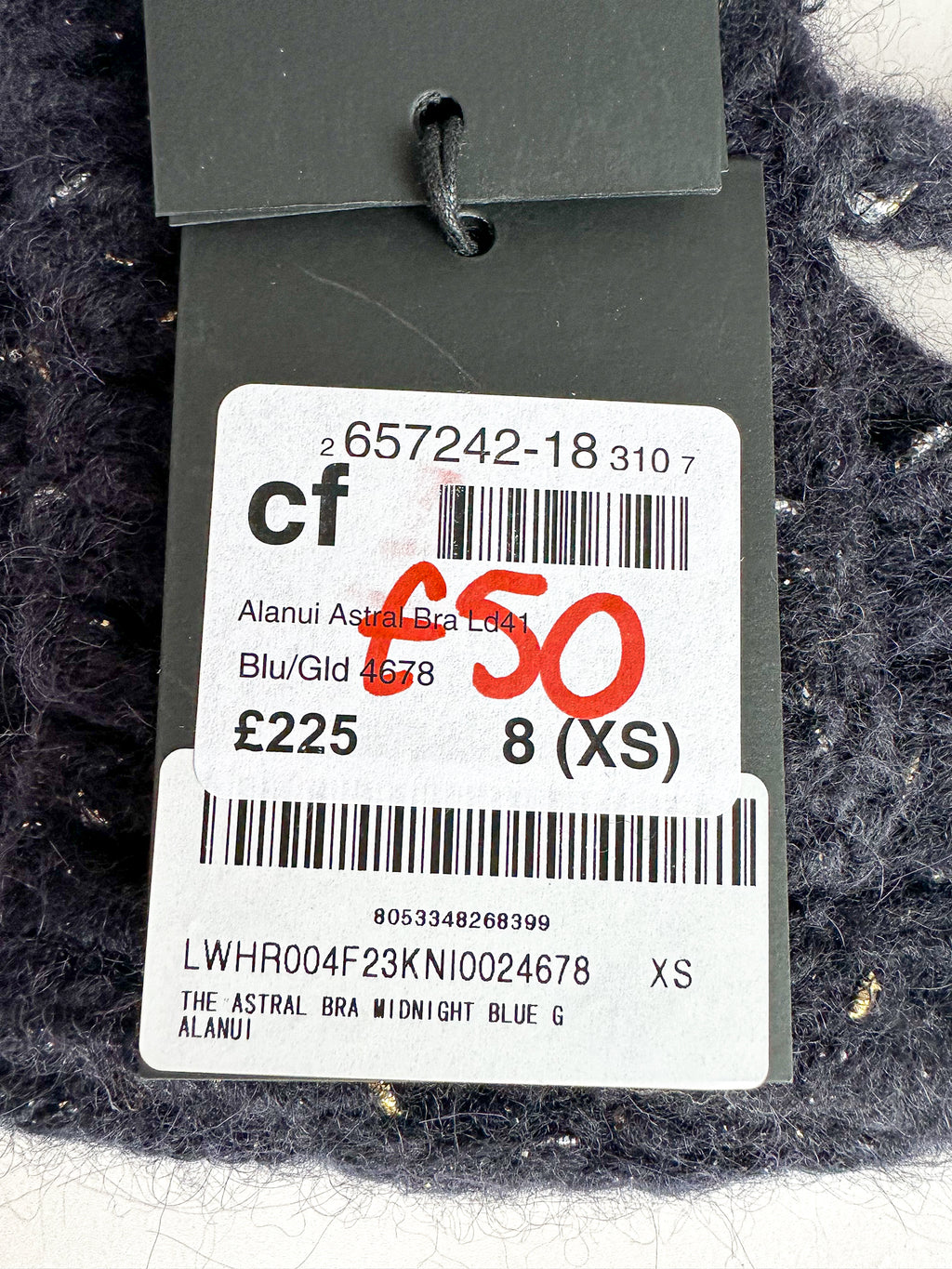 Alanui Midnight Blue Knit The Astral Bra Crop Top