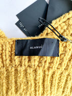 Alanui Pucon Ribbed Wool-Blend Golden Yellow Bralette Top