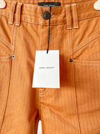 Isabel Marant Lirokae Tan Straight Leg Pants Trousers